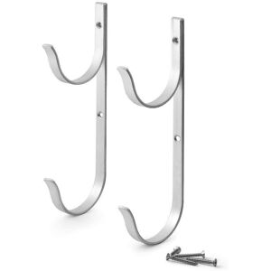 Unbranded (As show, One size) Set Of 2 White Aluminum Pool Pole Hooks With Screws - Perfec Unbranded (As show, One size) Set Of 2 White Aluminum Pool Pole Hooks With Screws - Perfec