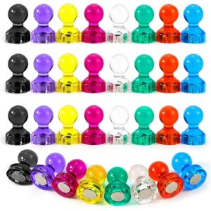 Unbranded (As show, One size) 32 Pack Plastic Whiteboard Magnets, 8 Colors, 11 x 17mm, Tap Unbranded (As show, One size) 32 Pack Plastic Whiteboard Magnets, 8 Colors, 11 x 17mm, Tap