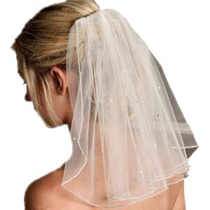 Unbranded (As show, One size) (White)Wedding Veil Comb Bridal Short Veil with Rhinestones Unbranded (As show, One size) (White)Wedding Veil Comb Bridal Short Veil with Rhinestones