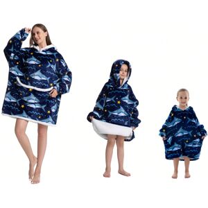 Gaatpot (Navy Shark, Adult Size) Oversized Wearable Hoodie Warm Flannel Sherpa Blanket H Gaatpot (Navy Shark, Adult Size) Oversized Wearable Hoodie Warm Flannel Sherpa Blanket H