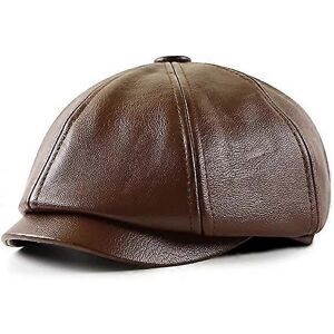 Unbranded (As show, One size) Men Beret Hat Gatsby Flat Leather Newsboy CapsBrown Unbranded (As show, One size) Men Beret Hat Gatsby Flat Leather Newsboy CapsBrown