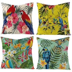 Unbranded (As show, One size) Outdoor Cushion Cover, Set of 4 Waterproof Tropical Plants a Unbranded (As show, One size) Outdoor Cushion Cover, Set of 4 Waterproof Tropical Plants a