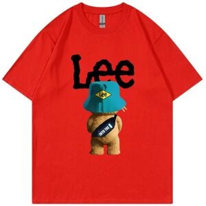 Gaatpot (Red, XXL) 2025 LEE Short Sleeve T-Shirt for Men and Women, Summer Loose Pure Co Gaatpot (Red, XXL) 2025 LEE Short Sleeve T-Shirt for Men and Women, Summer Loose Pure Co