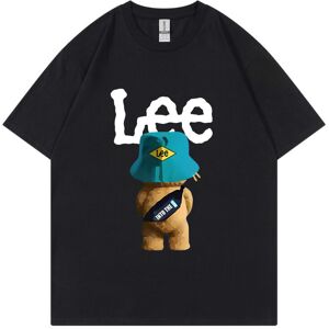 Gaatpot (Black, XXL) 2025 LEE Short Sleeve T-Shirt for Men and Women, Summer Loose Pure Gaatpot (Black, XXL) 2025 LEE Short Sleeve T-Shirt for Men and Women, Summer Loose Pure