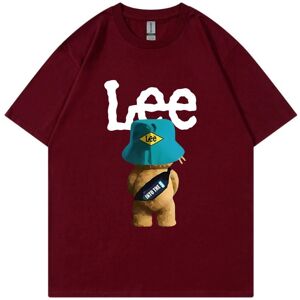 Gaatpot (Wine Red, XXL) 2025 LEE Short Sleeve T-Shirt for Men and Women, Summer Loose Pu Gaatpot (Wine Red, XXL) 2025 LEE Short Sleeve T-Shirt for Men and Women, Summer Loose Pu