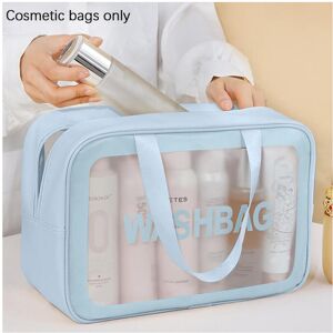 Unbranded (Blue, L) Large capacity translucent toiletry bag and cosmetic bag, portable tra Unbranded (Blue, L) Large capacity translucent toiletry bag and cosmetic bag, portable tra