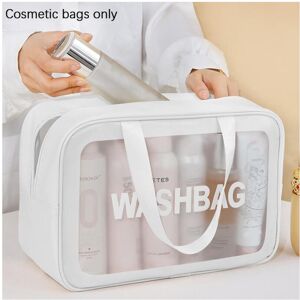 Unbranded (White, L) Large capacity translucent toiletry bag and cosmetic bag, portable tr Unbranded (White, L) Large capacity translucent toiletry bag and cosmetic bag, portable tr