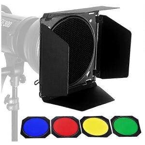 Unbranded (As show, One size) BD-04 Barn Door Kit Honeycomb Door, Quad Wing Reflector and Unbranded (As show, One size) BD-04 Barn Door Kit Honeycomb Door, Quad Wing Reflector and