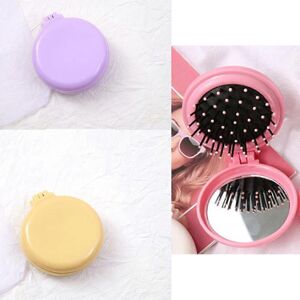 Unbranded (As show, One size) 2 Packs Purple+Yellow Foldable Travel Mirror Hair Brushes Po Unbranded (As show, One size) 2 Packs Purple+Yellow Foldable Travel Mirror Hair Brushes Po