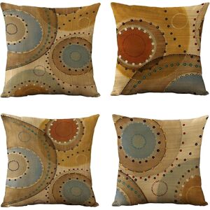 Unbranded (As show, One size) Set Of 4 (circle) Vintage Geometric Decorative Cushion Cover Unbranded (As show, One size) Set Of 4 (circle) Vintage Geometric Decorative Cushion Cover