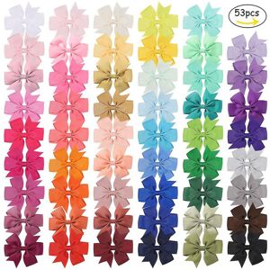 Unbranded (As show, One size) 53pcs 3inch Baby Girls Hair Bows Alligator Clips Grosgrain R Unbranded (As show, One size) 53pcs 3inch Baby Girls Hair Bows Alligator Clips Grosgrain R