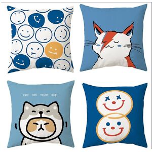 Unbranded (As show, One size) Set Of 4 Decorative Cushions, 45 X 45 Cm, With Filling And P Unbranded (As show, One size) Set Of 4 Decorative Cushions, 45 X 45 Cm, With Filling And P