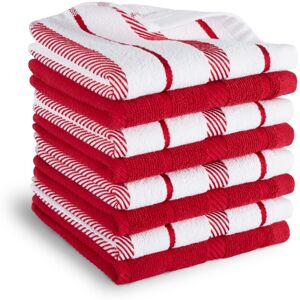 KitchenAid Albany Dishcloth 8 Pack Set Passion Red/White 12""""x12"""" KitchenAid Albany Dishcloth 8 Pack Set Passion Red/White 12""""x12""""