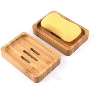 Unbranded (As show, One size) 2Pcs Natural Bamboo Wooden Soap Dish Soap Box for Bathroom S Unbranded (As show, One size) 2Pcs Natural Bamboo Wooden Soap Dish Soap Box for Bathroom S