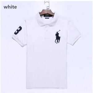 Unbranded (White, S) Men's Custom Fit Polo Shirt Cotton Short Sleeve Large Pony Polo Top Unbranded (White, S) Men's Custom Fit Polo Shirt Cotton Short Sleeve Large Pony Polo Top