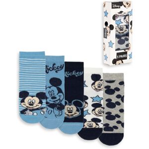 (6-8.5 UK Child) Disney Calf Socks Set of 5 (Boys Blue) (6-8.5 UK Child) Disney Calf Socks Set of 5 (Boys Blue)