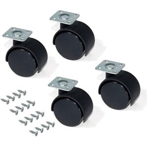 Unbranded (As show, One size) Set of 4 black swivel castors for furniture without brakes, Unbranded (As show, One size) Set of 4 black swivel castors for furniture without brakes,