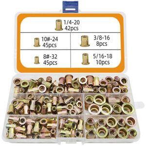 Unbranded (As show, One size) 150/230Pcs Metric Rivets Nut Rivnut Kit 8#-32 10#-24 1/4-20 Unbranded (As show, One size) 150/230Pcs Metric Rivets Nut Rivnut Kit 8#-32 10#-24 1/4-20