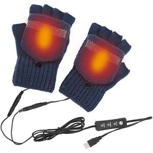 Unbranded (As show, One size) Electric USB Heated Gloves-Blue Winter Thermal Half-Finger G Unbranded (As show, One size) Electric USB Heated Gloves-Blue Winter Thermal Half-Finger G