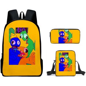 Gaatpot (S, Pencil Case) Rainbow Friends Cartoon Backpack Set - 3pc Set with Backpack, C Gaatpot (S, Pencil Case) Rainbow Friends Cartoon Backpack Set - 3pc Set with Backpack, C
