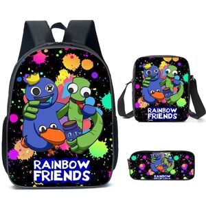 Gaatpot (X, Pencil Case) Rainbow Friends Cartoon Backpack Set - 3pc Set with Backpack, C Gaatpot (X, Pencil Case) Rainbow Friends Cartoon Backpack Set - 3pc Set with Backpack, C