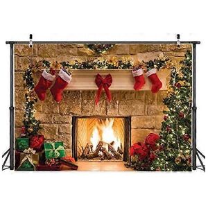 Unbranded (As show, One size) 8x6FT Merry Christmas Backdrop Tree Sock Gift Family Party D Unbranded (As show, One size) 8x6FT Merry Christmas Backdrop Tree Sock Gift Family Party D