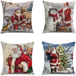 Unbranded (As show, One size) 4pcs Christmas Pillow Case Cotton Linen Cushion Covers 45x45 Unbranded (As show, One size) 4pcs Christmas Pillow Case Cotton Linen Cushion Covers 45x45
