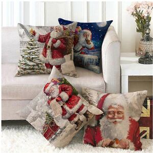 Unbranded (As show, One size) 4pcs Christmas Pillow Case Cotton Linen Cushion Covers 45x45 Unbranded (As show, One size) 4pcs Christmas Pillow Case Cotton Linen Cushion Covers 45x45