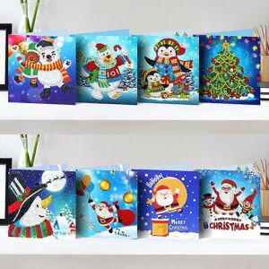 Unbranded (As show, One size) Christmas Greeting Cards, 8 Packs 5D Diamond Painting Christ Unbranded (As show, One size) Christmas Greeting Cards, 8 Packs 5D Diamond Painting Christ