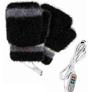 Unbranded (As show, One size) Winter Autumn Gray Half Finger Flap Faux Mink Heated Gloves Unbranded (As show, One size) Winter Autumn Gray Half Finger Flap Faux Mink Heated Gloves