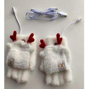 Unbranded (As show, One size) USB Reversible Heated Gloves Winter Autumn Knitted Half Fing Unbranded (As show, One size) USB Reversible Heated Gloves Winter Autumn Knitted Half Fing