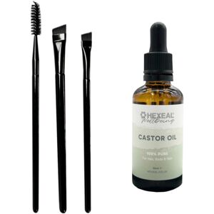 Hexeal Castor Oil 50ml with 3 Pack of Brushes – 100% Pure, Cold Pressed & Food G Hexeal Castor Oil 50ml with 3 Pack of Brushes – 100% Pure, Cold Pressed & Food G