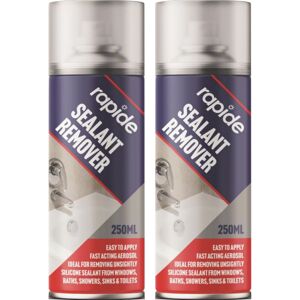 Rapide 2 x 250ml Sealant Remover Silicone can Window Baths Shower Sink Toilet Rapide 2 x 250ml Sealant Remover Silicone can Window Baths Shower Sink Toilet