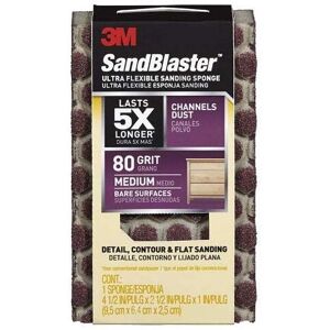 3M Sandblaster Ultra Flexible Sanding Sponge 80 Grit 4.5"""" x 2.5"""" x 1"""" 3M Sandblaster Ultra Flexible Sanding Sponge 80 Grit 4.5"""" x 2.5"""" x 1""""