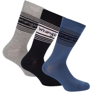 (5 UK-8 UK, Blue/Black/Grey) Wrangler Unisex Adult Socks (Pack of 3) (5 UK-8 UK, Blue/Black/Grey) Wrangler Unisex Adult Socks (Pack of 3)
