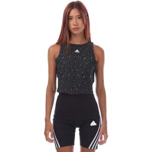 (4 UK - 6 UK, Grey/Black) Adidas Womens/Ladies Essentials Animal Print Crop Top (4 UK - 6 UK, Grey/Black) Adidas Womens/Ladies Essentials Animal Print Crop Top