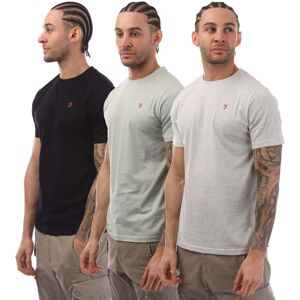 (XL, Grey/Light Grey/Black) Farah Mens Laven T-Shirt (Pack of 3) (XL, Grey/Light Grey/Black) Farah Mens Laven T-Shirt (Pack of 3)