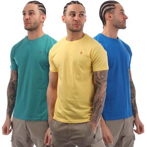 (XL, Teal/Yellow/Blue) Farah Mens Jeston T-Shirt (Pack of 3) (XL, Teal/Yellow/Blue) Farah Mens Jeston T-Shirt (Pack of 3)