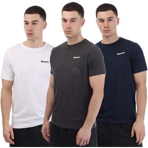(S, Navy/White/Grey) Bench Mens Somerset Logo T-Shirt (Pack of 3) (S, Navy/White/Grey) Bench Mens Somerset Logo T-Shirt (Pack of 3)