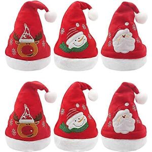 Unbranded (As show, One size) Lot de 6 bonnets de Pre Nol avec deux tresses pour adultes(A Unbranded (As show, One size) Lot de 6 bonnets de Pre Nol avec deux tresses pour adultes(A