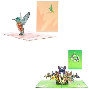 Unbranded (As show, One size) 2 Pack Lovely Hummingbird Butterfly Pop Up Card, 13x18cm - 3 Unbranded (As show, One size) 2 Pack Lovely Hummingbird Butterfly Pop Up Card, 13x18cm - 3