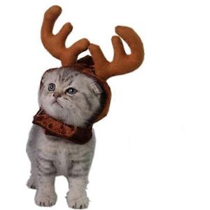 Unbranded (As show, One size) Pet costume, cat, dog, wood, reindeer horn, pet cap - plush Unbranded (As show, One size) Pet costume, cat, dog, wood, reindeer horn, pet cap - plush