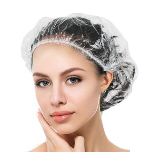 Unbranded (As show, One size) 200PCS Disposable Shower Caps, Plastic Clear Hair Cap Large Unbranded (As show, One size) 200PCS Disposable Shower Caps, Plastic Clear Hair Cap Large