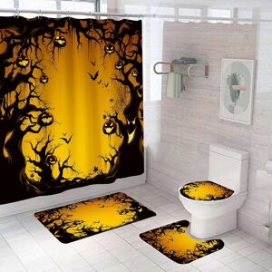 Unbranded (As show, One size) 4PCS Halloween Shower Curtain Sets with Rugs, horror forest Unbranded (As show, One size) 4PCS Halloween Shower Curtain Sets with Rugs, horror forest