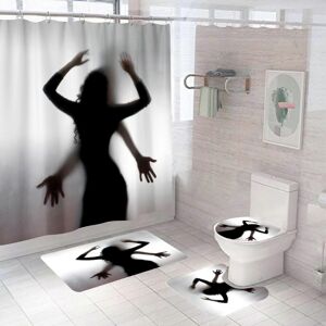 Unbranded (As show, One size) 4PCS Halloween Shower Curtain Set with Non-Slip Rugs, Toilet Unbranded (As show, One size) 4PCS Halloween Shower Curtain Set with Non-Slip Rugs, Toilet