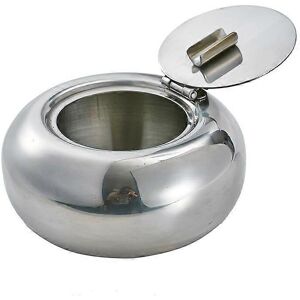 Unbranded (As show, One size) Modern Stainless Steel Tabletop Ashtray with Lid for Indoor Unbranded (As show, One size) Modern Stainless Steel Tabletop Ashtray with Lid for Indoor