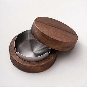 Unbranded (As show, One size) Walnut Ashtray With Lids Windproof Wooden Ashtray silver Unbranded (As show, One size) Walnut Ashtray With Lids Windproof Wooden Ashtray silver