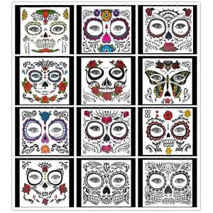 Unbranded (As show, One size) 12 PCS Halloween Sticker Temporary face tattoos makeup hallo Unbranded (As show, One size) 12 PCS Halloween Sticker Temporary face tattoos makeup hallo