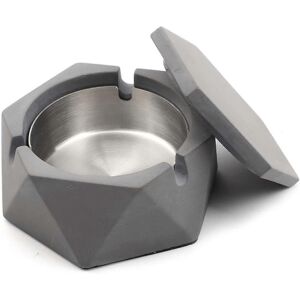 Unbranded (As show, One size) Concrete ashtray with geometric lid Outdoor ashtray with sta Unbranded (As show, One size) Concrete ashtray with geometric lid Outdoor ashtray with sta