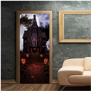 Unbranded (As show, One size) Halloween 3D Pumpkin Castle Door Stickers, 30 x 80 Inches Ho Unbranded (As show, One size) Halloween 3D Pumpkin Castle Door Stickers, 30 x 80 Inches Ho